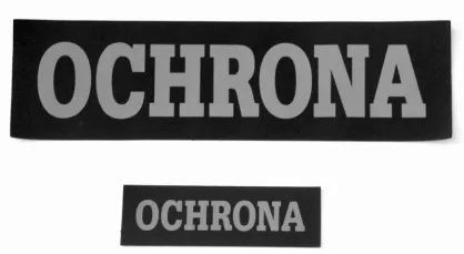 Napis odblaskowy mały „OCHRONA”